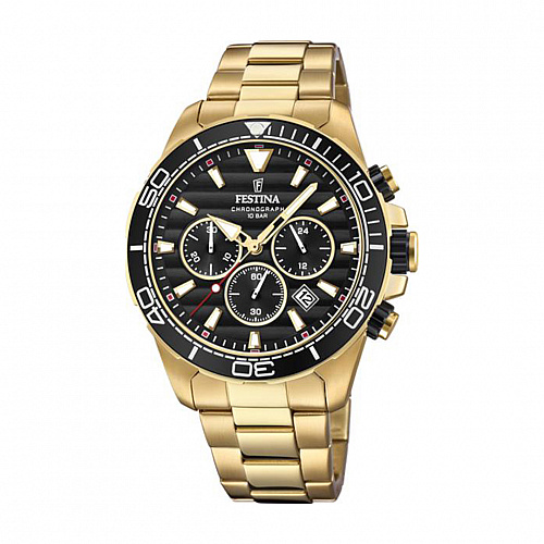 Festina Men's Golden Prestige Stainless Steel Watch Bracelet - Black